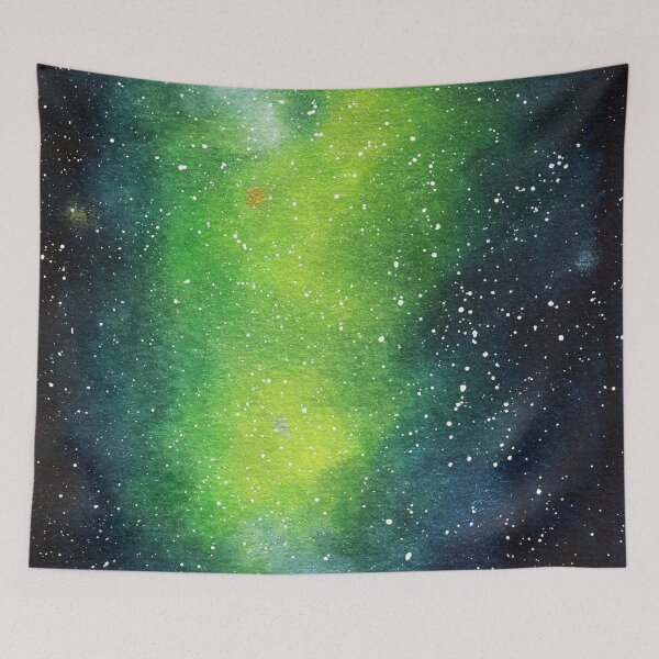 Item preview, Blue and green galaxy painting designed and sold by AnissaF.