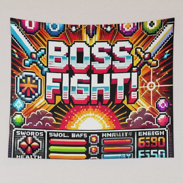 Item preview, Epic Pixel Art Boss Fight - Retro Gaming Battle Design designed and sold by Psychacharm.