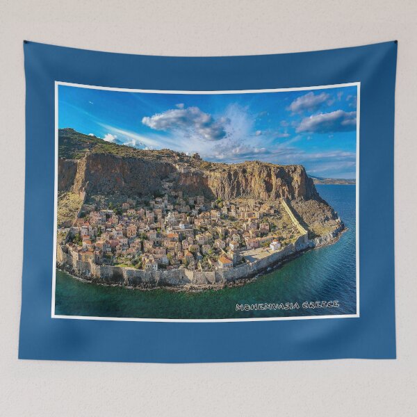 Item preview, Monemvasia Greece Walled City Vintage Travel and Tourism Advertising Print designed and sold by posterbobs.