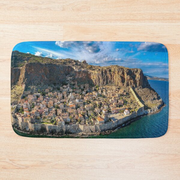 Item preview, Monemvasia Greece Walled City Vintage Travel and Tourism Advertising Print designed and sold by posterbobs.