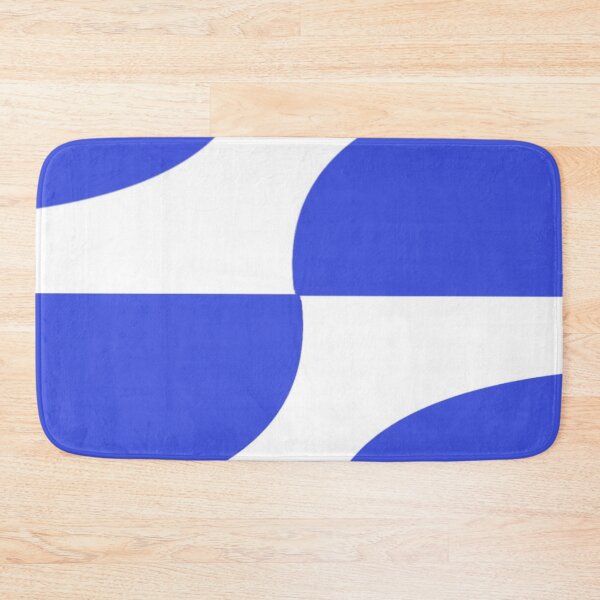 Item preview, Blue Geometric Shapes Forming Abstract Modern Design on White Background designed and sold by Beautiful art store.