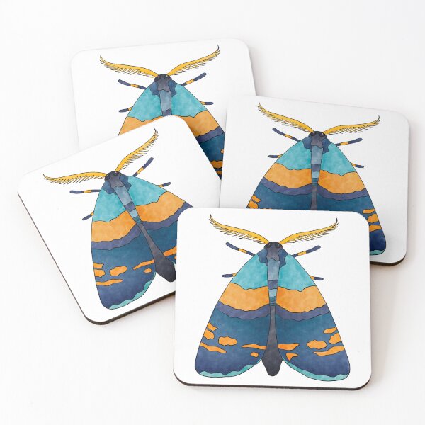 Item preview, Blue and Orange Moth designed and sold by Marguerite Artistry.