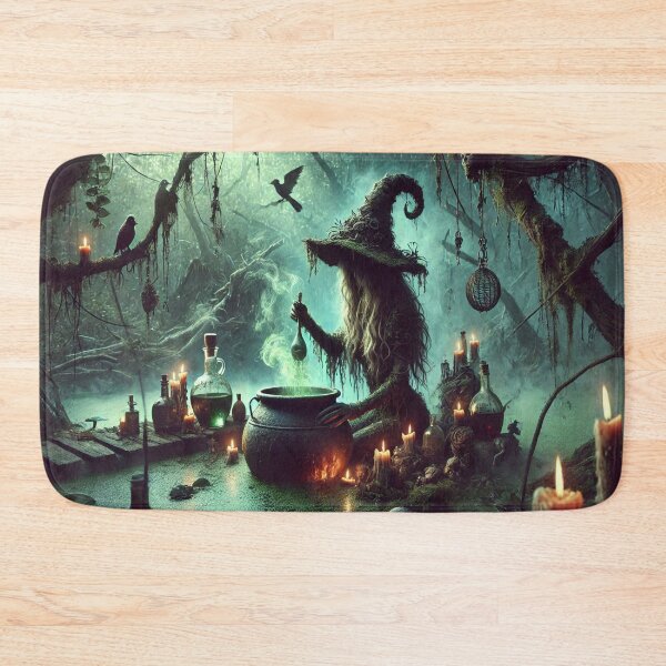 Item preview, AI generated swamp witch brewing a potion designed and sold by AI-this-is-AI.