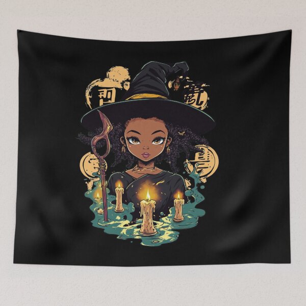 Item preview, African American Cute Chibi Witch designed and sold by PrintsByFrank.