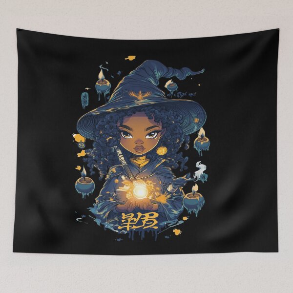 Item preview, African American Cute Chibi Witch designed and sold by PrintsByFrank.