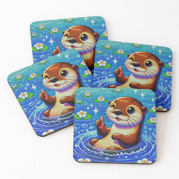 Item preview, Otterly Adorable - Playful Otter in a Blooming Pond Scene designed and sold by CritterManiaUK.
