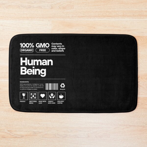Item preview, Human Being 100% Organic Funny Black design designed and sold by SM3 Studio.