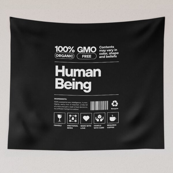 Item preview, Human Being 100% Organic Funny Black design designed and sold by SM3 Studio.