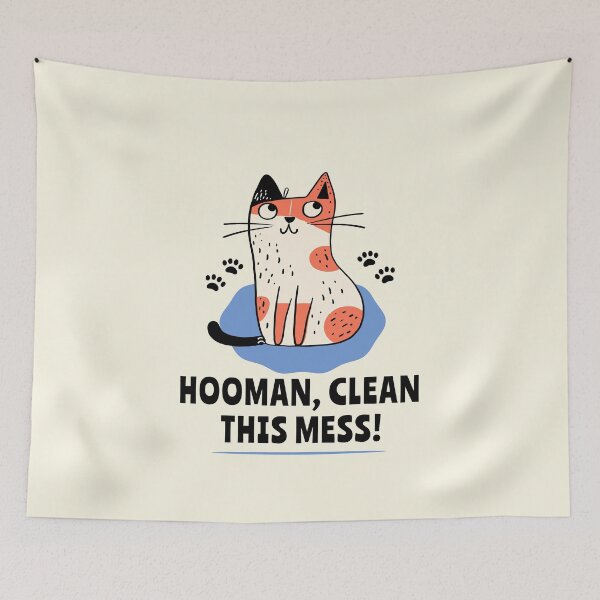 Item preview, Human, Clean This Mess! Funny Cat Meme designed and sold by Mariana Piana.