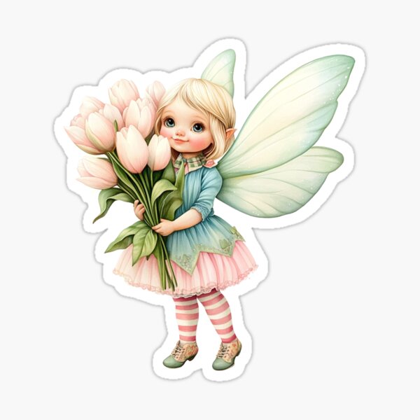 Item preview, Cute Fairy with Tulips designed and sold by BeeJoyDesign.