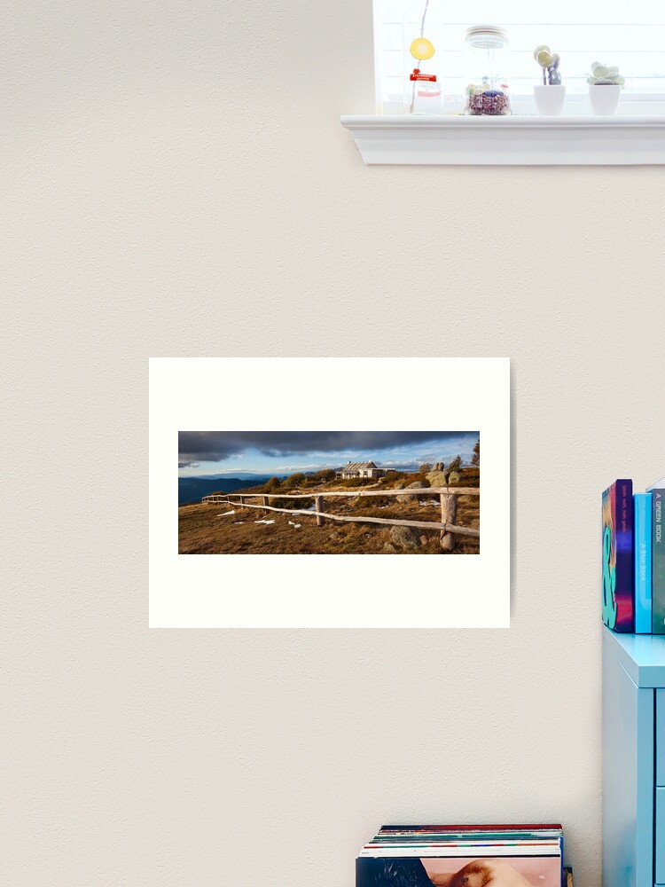 Thumbnail 1 of 3, Art Print, Craig's Hut, Winter Afternoon, Mt Stirling, Australia designed and sold by Chockstone.