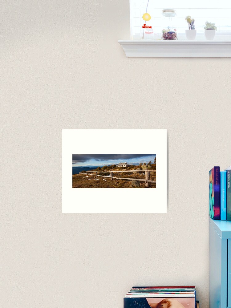 Thumbnail 1 of 3, Art Print, Craig's Hut, Winter Afternoon, Mt Stirling, Australia designed and sold by Chockstone.