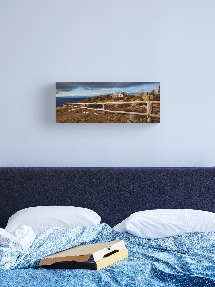 Thumbnail 1 of 3, Canvas Print, Craig's Hut, Winter Afternoon, Mt Stirling, Australia designed and sold by Chockstone.