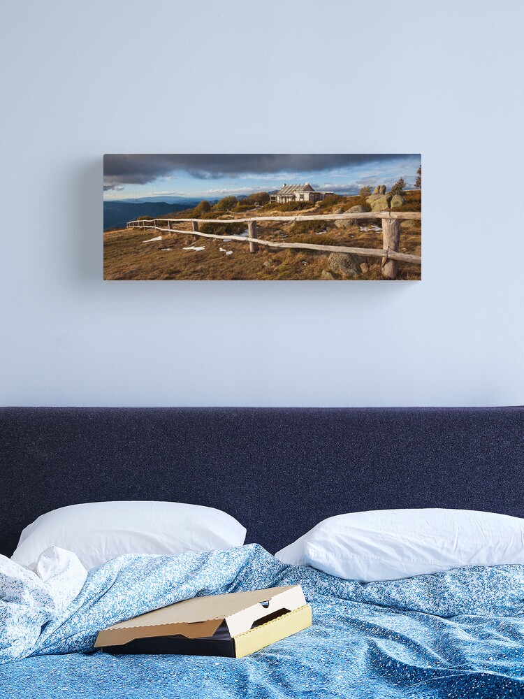 Thumbnail 1 of 3, Canvas Print, Craig's Hut, Winter Afternoon, Mt Stirling, Australia designed and sold by Chockstone.