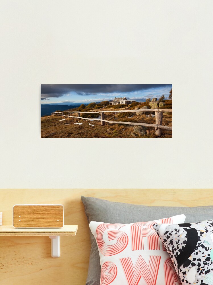 Thumbnail 1 of 3, Photographic Print, Craig's Hut, Winter Afternoon, Mt Stirling, Australia designed and sold by Chockstone.