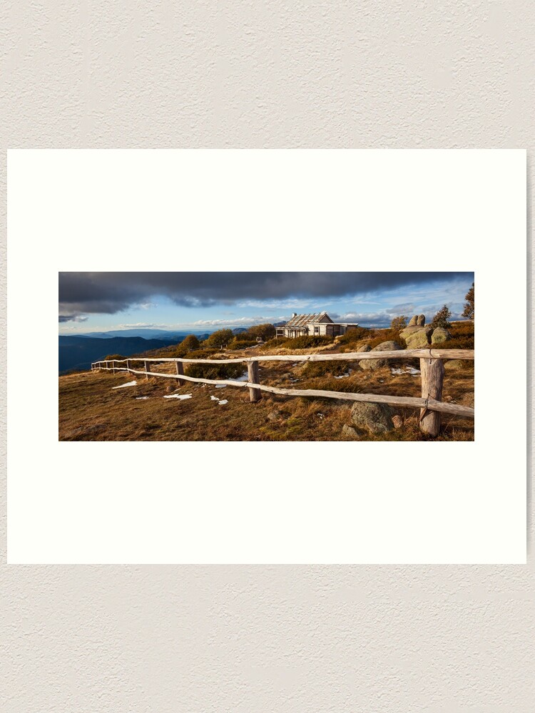 Thumbnail 2 of 3, Art Print, Craig's Hut, Winter Afternoon, Mt Stirling, Australia designed and sold by Chockstone.