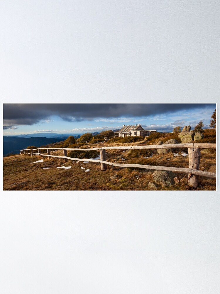 Thumbnail 2 of 3, Poster, Craig's Hut, Winter Afternoon, Mt Stirling, Australia designed and sold by Chockstone.