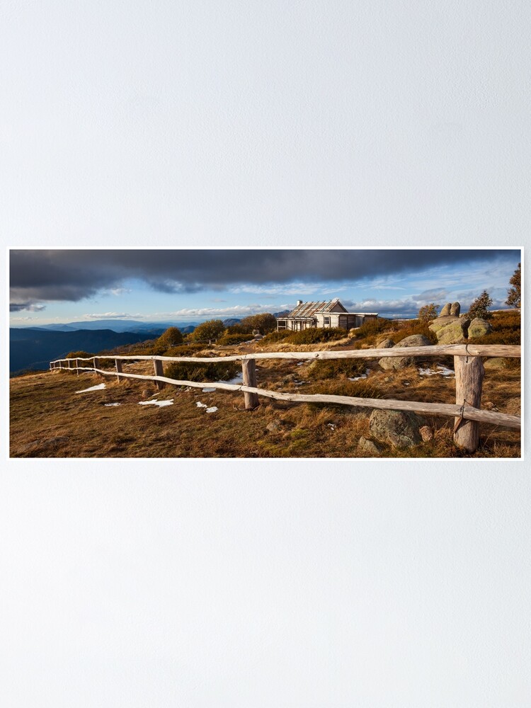 Thumbnail 2 of 3, Poster, Craig's Hut, Winter Afternoon, Mt Stirling, Australia designed and sold by Chockstone.