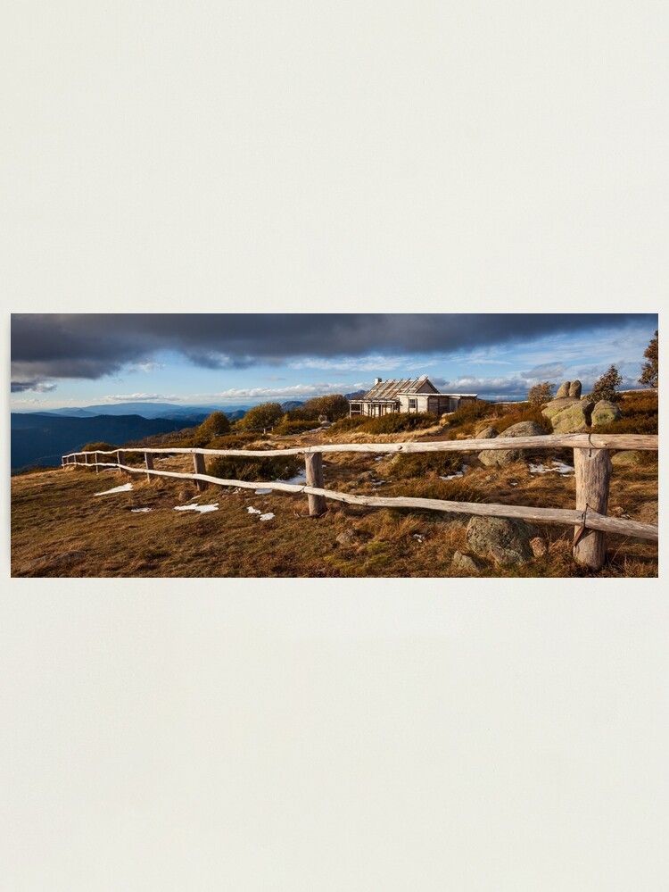 Thumbnail 2 of 3, Photographic Print, Craig's Hut, Winter Afternoon, Mt Stirling, Australia designed and sold by Chockstone.