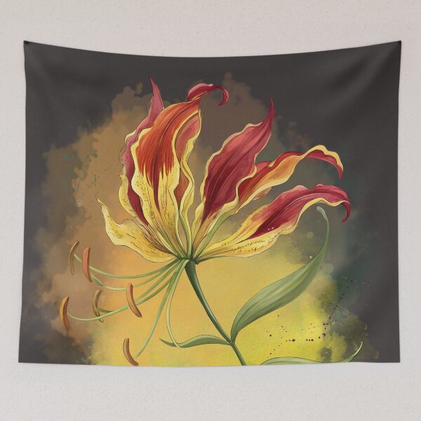 Item preview, Stylized Flame Lily illustration designed and sold by MvuuStudio.