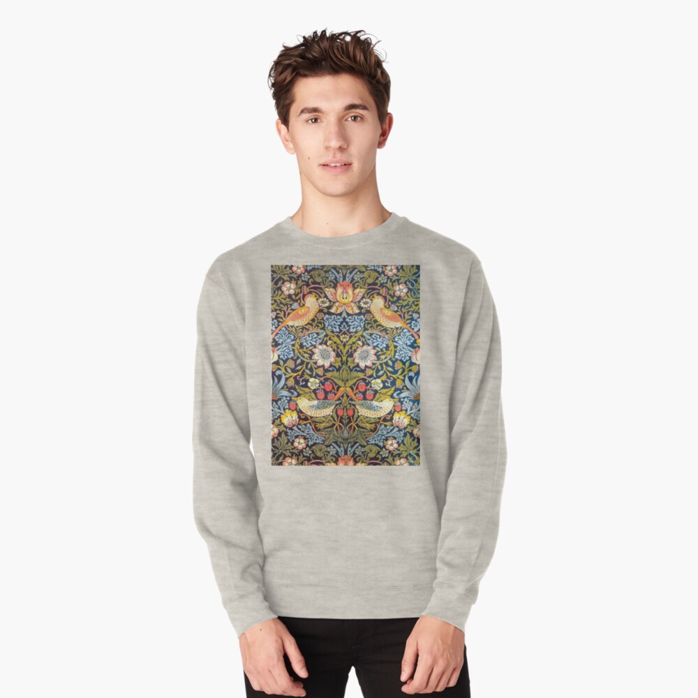 William Morris Strawberry Thief Design 1883 Pullover Sweatshirt