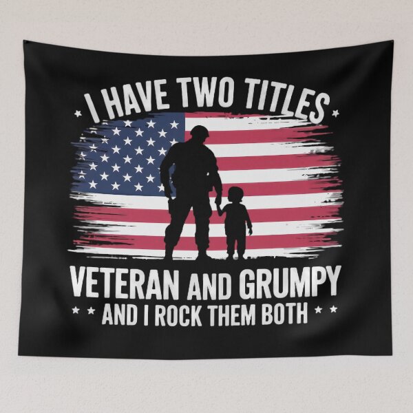 Item preview, Veteran and Grumpy Design – Funny Patriotic Humor for Proud Veterans designed and sold by GreenZenStudio.