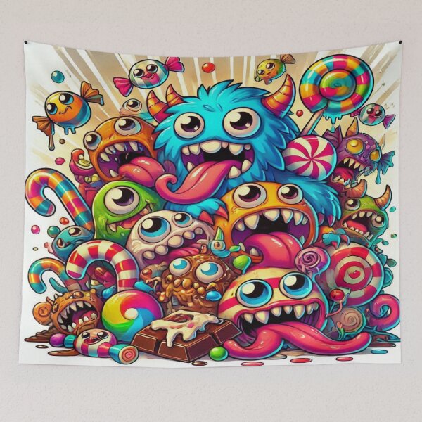 Item preview, Towering Stack of Cute Monsters and Candy Beasts designed and sold by Imaginarium of Chaos falcon88 .