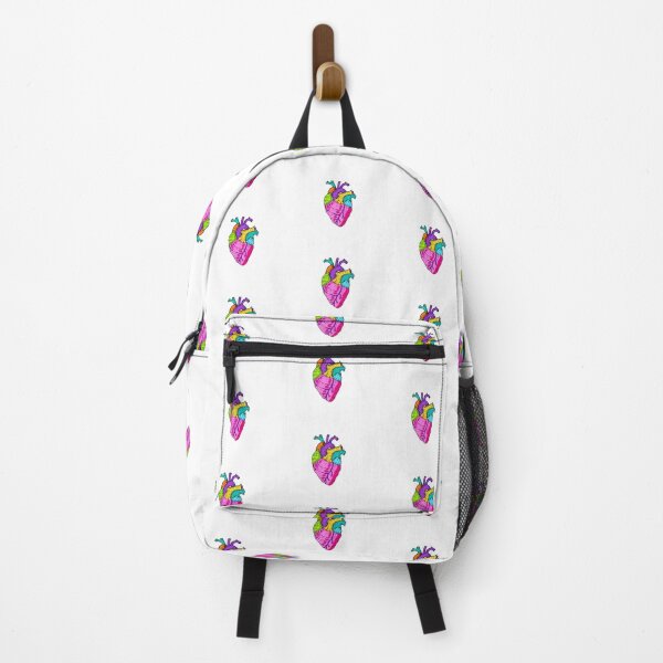 Item preview, Colorful Anatomical Heart Illustration, Unique Art Design on Pink Background designed and sold by andres felipe  Guevara Rincon.