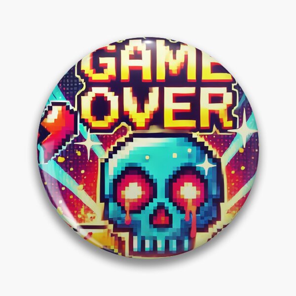 Item preview, Game Over - Pixel Skull Neon Chaos designed and sold by Psychacharm.
