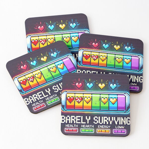 Item preview,  Barely Surviving - Pixel Life Bar Design designed and sold by Psychacharm.