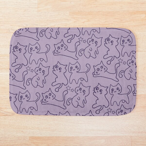 Item preview, Squiggly Kittens Pattern in Purple  designed and sold by CriaCreative.