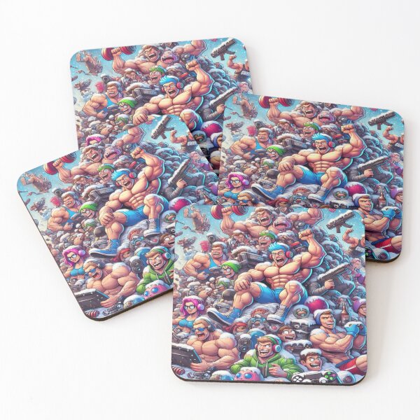 Item preview, Bodybuilders and Gamers in a Winter Chaos Scene designed and sold by Imaginarium of Chaos falcon88 .