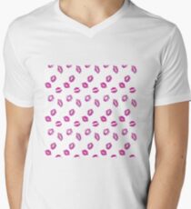 Kussmund T-Shirt mit V-Ausschnitt für Männer