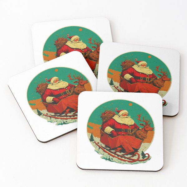 Item preview, Vintage Santa Claus on Sled with Reindeer Christmas , Holiday Festive Graphic , Christmas Party , Winter Holiday designed and sold by Indyadizine.