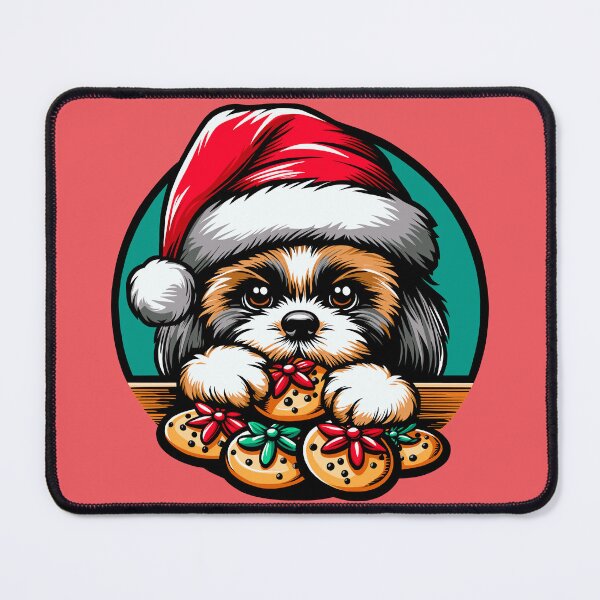 Item preview, Shih Tzu Eating Christmas Cookies designed and sold by Ghost on Toast.