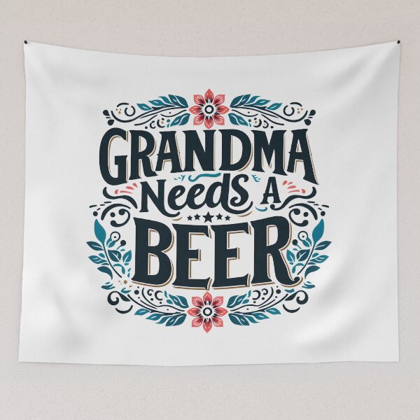 Item preview, Grandma Needs a Beer, typography designed and sold by maxmaj.