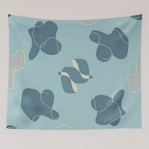 Item preview, Abstract Shapes, Modern Art, Minimalist Pattern, Blue Abstract, Fluid Forms designed and sold by Artidnan12.