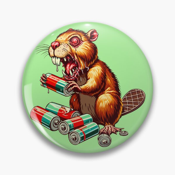 Item preview, Zombie Beaver Chewing on Batteries designed and sold by Ghost on Toast.