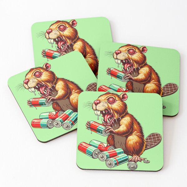 Item preview, Zombie Beaver Chewing on Batteries designed and sold by Ghost on Toast.