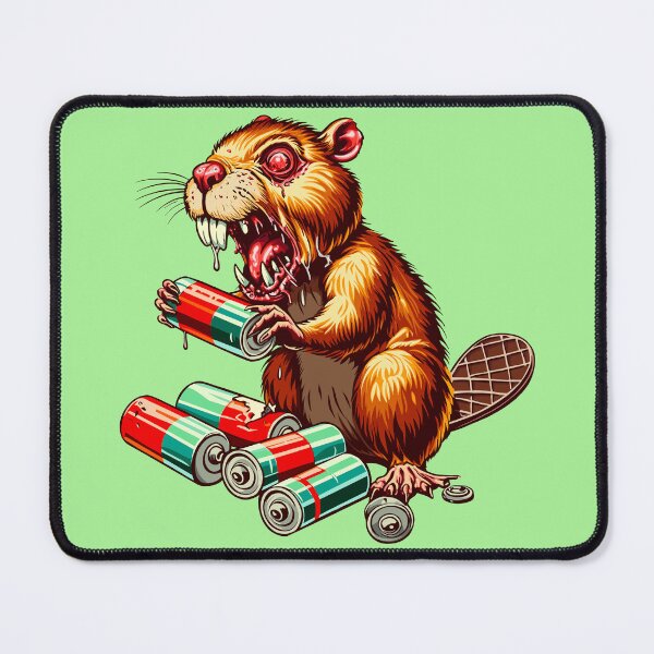 Item preview, Zombie Beaver Chewing on Batteries designed and sold by Ghost on Toast.