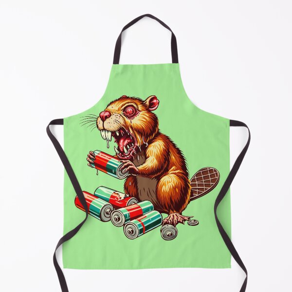 Item preview, Zombie Beaver Chewing on Batteries designed and sold by Ghost on Toast.