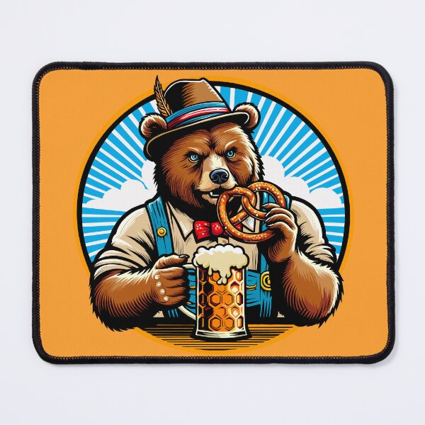 Item preview, Oktoberfest Bear with Beer and Pretzel designed and sold by Ghost on Toast.