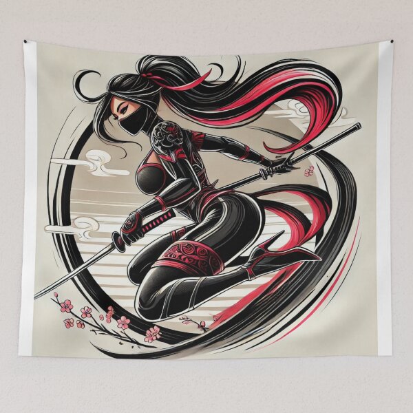 Item preview, Ninja Warrior Woman 5 designed and sold by NightsageArt.