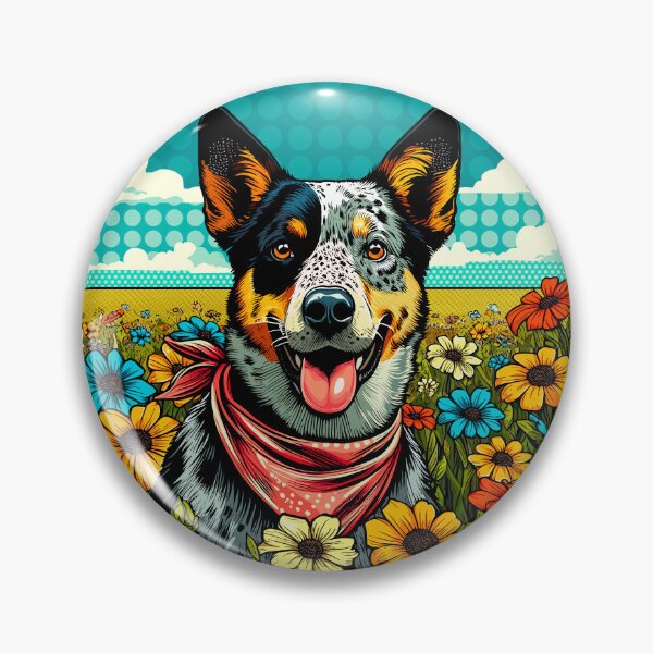 Item preview, Cattle Dog in a Field of Flowers designed and sold by Ghost on Toast.