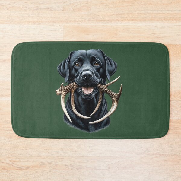 Item preview, Happy Black Lab with Antler  designed and sold by rmcbuckeye.