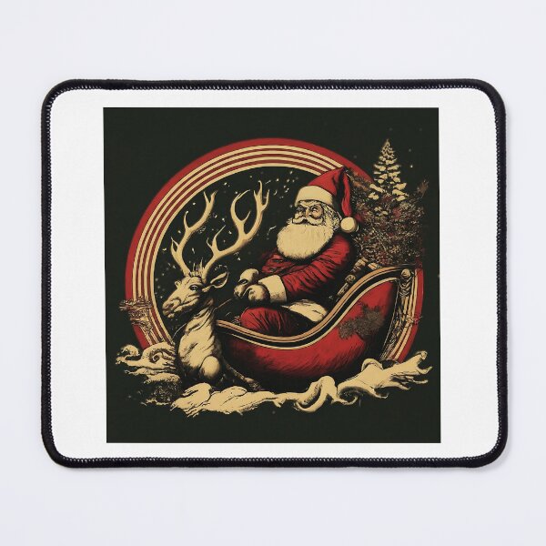 Item preview, Christmas Santa Claus Reindeer Sleigh Holiday , Vintage Santa Christmas , Festive Holiday Graphic , Xmas Gift Idea designed and sold by Indyadizine.