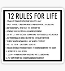 12 rules for life jordan peterson (version 1) Sticker