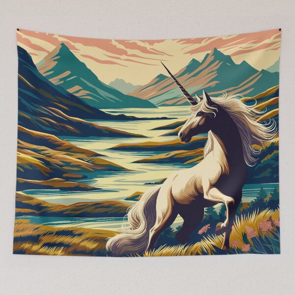 Item preview, Unicorn Among the Alpine Glow designed and sold by Ghost on Toast.