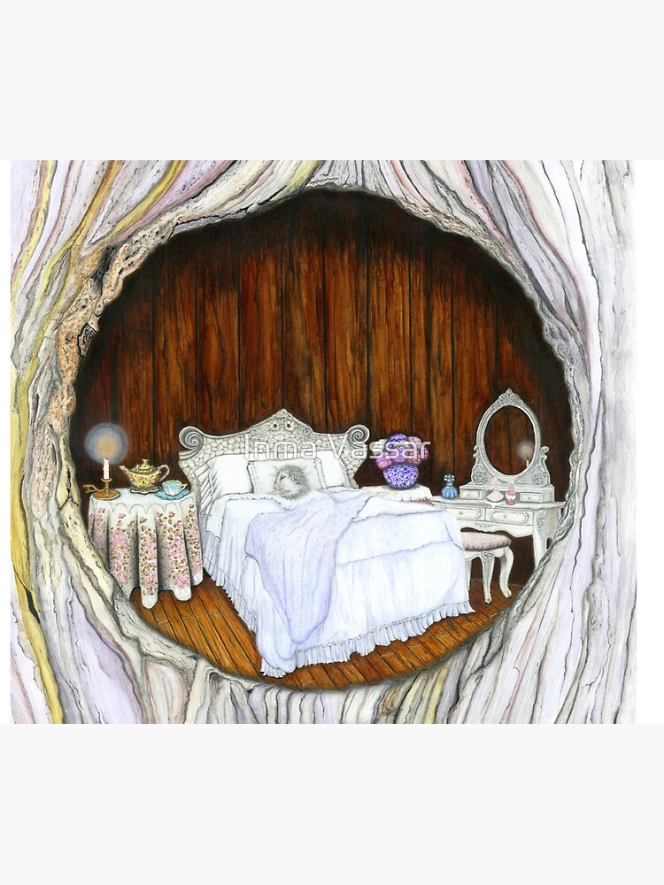 Thumbnail 6 of 6, Throw Blanket, Poppy The Pygmy Possum SWEET DREAMS Watercolour Illustration designed and sold by InmaVassar.