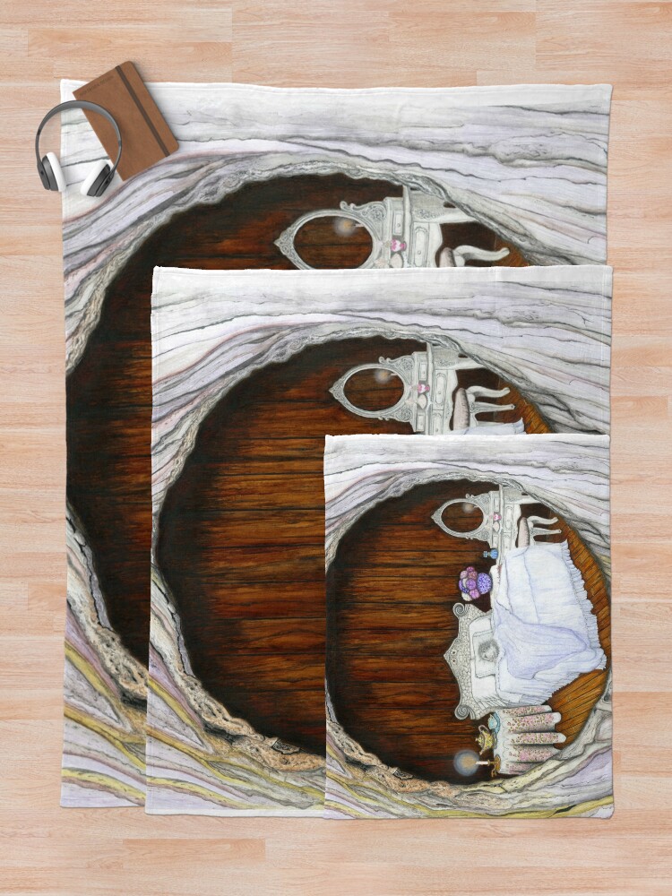 Thumbnail 5 of 6, Throw Blanket, Poppy The Pygmy Possum SWEET DREAMS Watercolour Illustration designed and sold by InmaVassar.